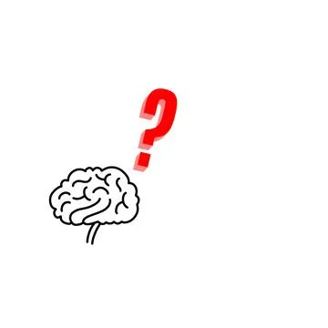 Brain with question mark Stock Illustration