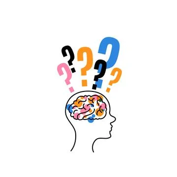 Brain with question mark Stock Illustration