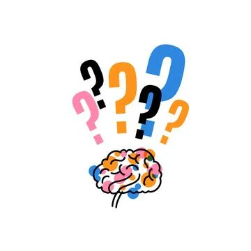 Brain with question mark Stock Illustration