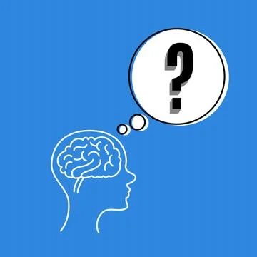 Brain with question mark Stock Illustration