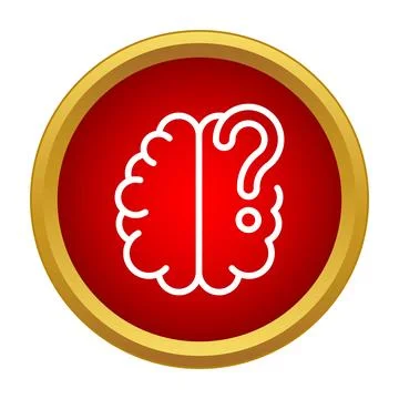 Brain with question mark showing memory loss concept Stock Illustration