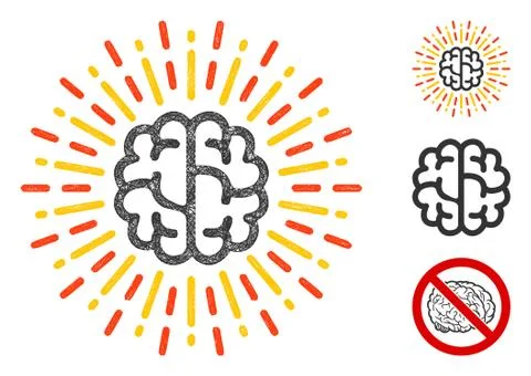 Brain Radiance Polygonal Web Vector Mesh Illustration Illustrazione stock