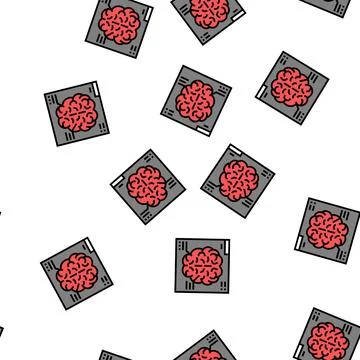 Brain radiology researching vector seamless pattern Illustrazione stock