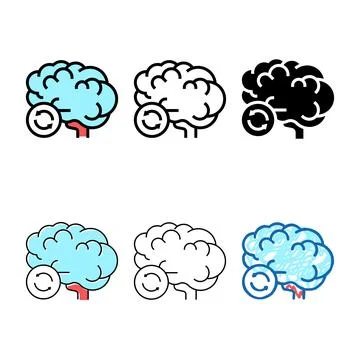 Brain range transplant color icon vector Stock Illustration