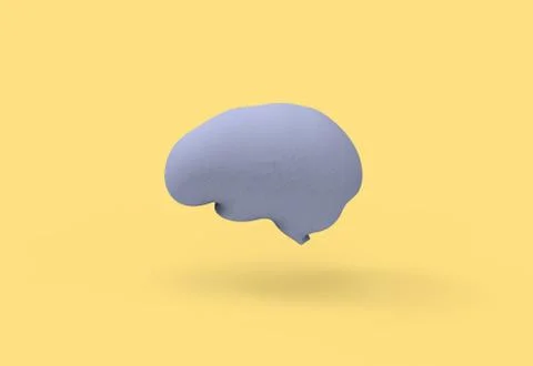 Brain an rational thinking concept in purple and yellow monochromatic color Stock Illustration