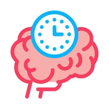Brain reaction time icon vector outline illustration 库存插图