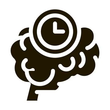 Brain reaction time icon Vector Glyph Illustration Stock Illustration