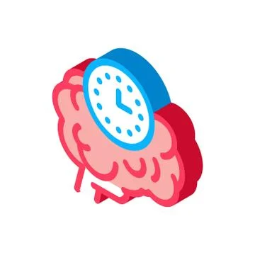 Brain reaction time isometric icon vector illustration Stock Illustration