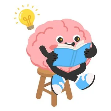 Brain Reading Book with Bright Idea Stock Illustration