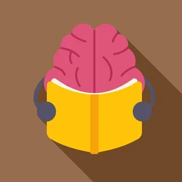 Brain reading book, gaining education and knowledge Stock Illustration