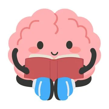 Brain reading a book for knowledge and learning Illustrazione stock