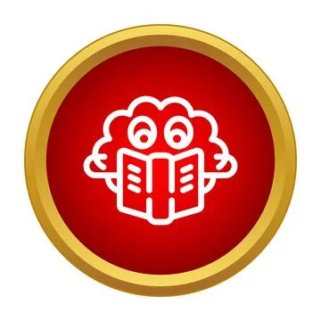 Brain reading book learning and intelligence concept Illustrazione stock