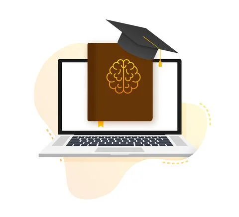 Brain reading a book. Reading for exam, knowledge, studying. Vector stock Stock Illustration