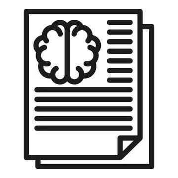Brain report icon outline vector. Health data Illustrazione stock
