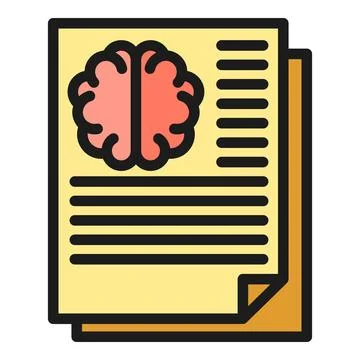 Brain report icon vector flat Illustrazione stock