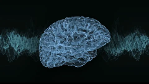 Brain research with frequency waves. Stock Footage 95932623
