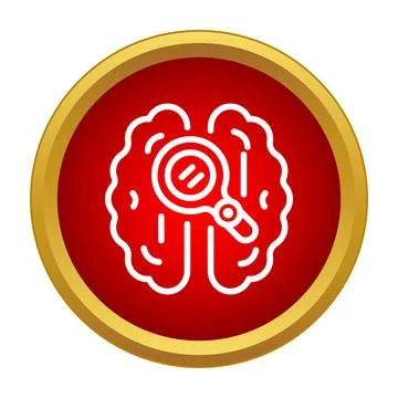 Brain research icon exploring neurology and psychology Stock Illustration