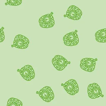 Brain research neurologist line vector seamless pattern Stock Illustration