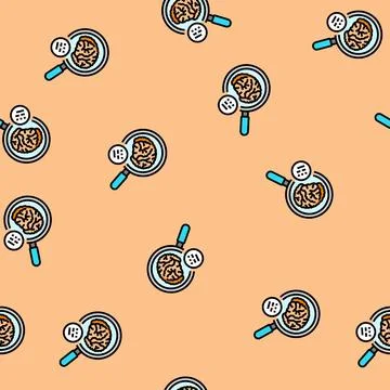 Brain research neurologist vector seamless pattern Stock Illustration