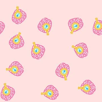 Brain research neurologist vector seamless pattern Stock Illustration