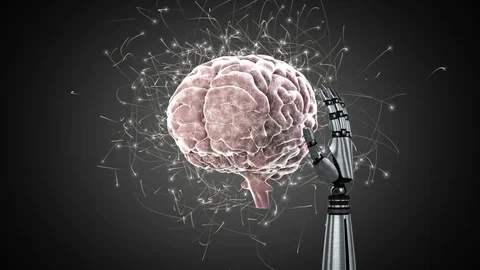 Brain with a robot arm Stock Footage 110626494