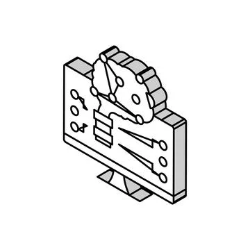 Brain robot isometric icon vector illustration Stock Illustration
