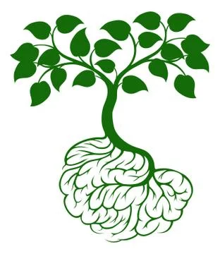 Brain roots tree Stock Illustration