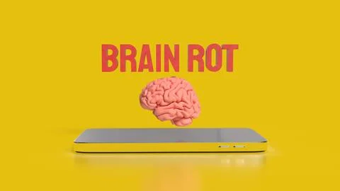 The Brain Rot for Technology concept 3d Rendering. Stock Illustration