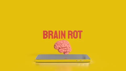 The Brain Rot for Technology concept 3d Rendering. Stock Illustration