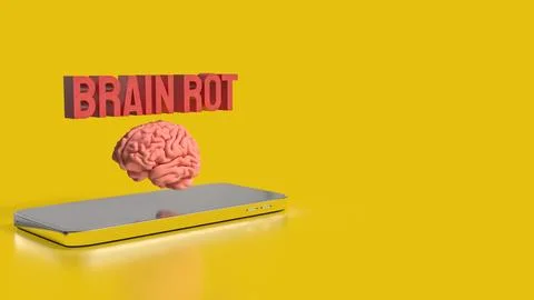 The Brain Rot for Technology concept 3d Rendering. Stock Illustration
