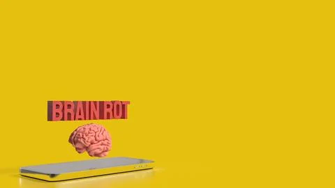The Brain Rot for Technology concept 3d Rendering. Stock Illustration