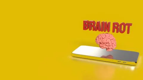 The Brain Rot for Technology concept 3d Rendering. Stock Illustration