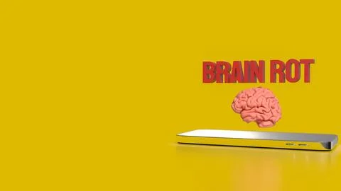 The Brain Rot for Technology concept 3d Rendering. Stock Illustration