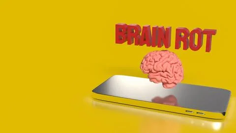 The Brain Rot for Technology concept 3d Rendering. Stock Illustration
