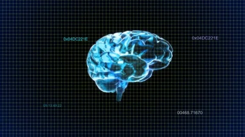 Brain rotate with timecode Video stock 8853763