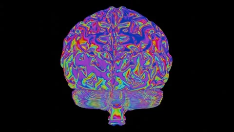 A brain scan with a colorful pattern Stock Footage 309949256