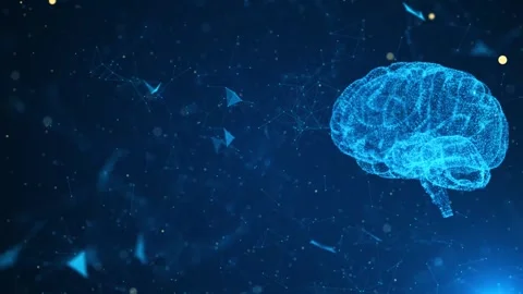 Brain scan image or hologram wave form. The concept of attack destroys brain Stock Footage 312006578