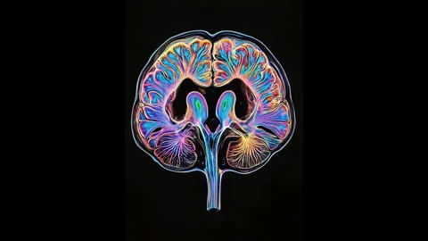 Brain scan MRI CT animation creative trippy psychedelic Stock Footage 299791382