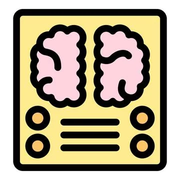 Brain scan report showing results of medical examination Stock Illustration