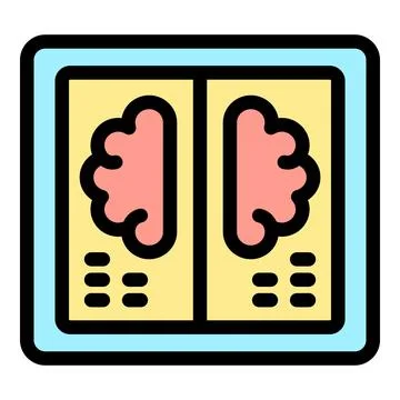 Brain scan showing two hemispheres during medical examination Stock Illustration