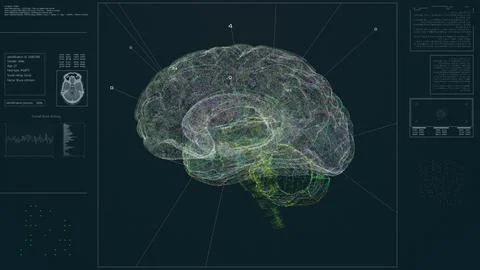 Brain Scanning Interface UI. Medical HUD Stock Illustration