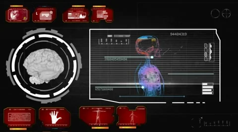 Brain - Screen Virus Detector - red 01 Stock Footage 59642915