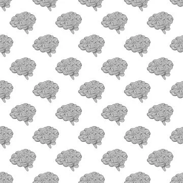 Brain seamless pattern Stock Illustration
