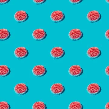 Brain seamless pattern. Stock Photos
