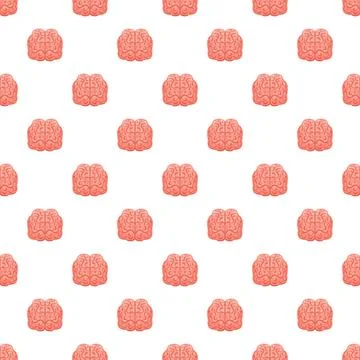 Brain seamless pattern showing thinking and intelligence background Stock Illustration
