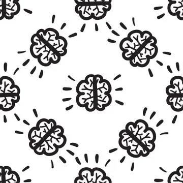 Brain seamless pattern vector hand drawn Stock Illustration