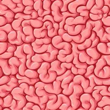 Brain seamless pattern, vector textured background Stock Illustration