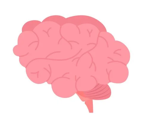 Brain semi flat color vector element Stock Illustration