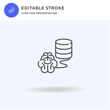 Brain Server icon vector, filled flat sign, solid pictogram isolated on white Stock Illustration