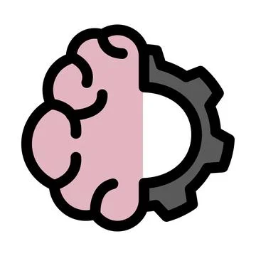 Brain settings symbol - artificial intelligence icon イラスト素材